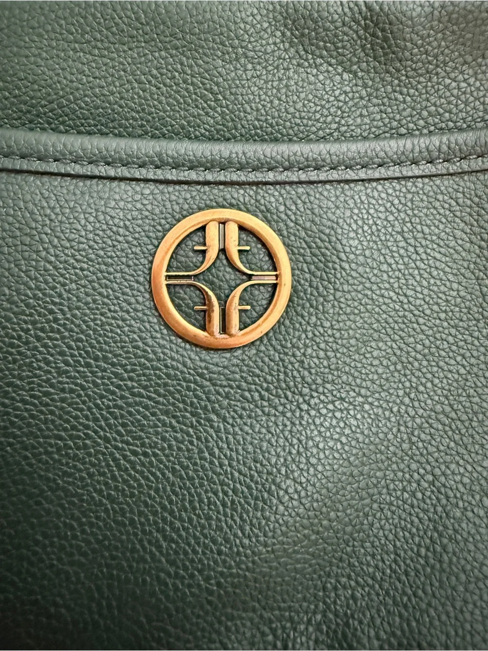 Fossil Brennon Pine Green Leather Camera Bag Crossbody Brass Key Excellent Cond